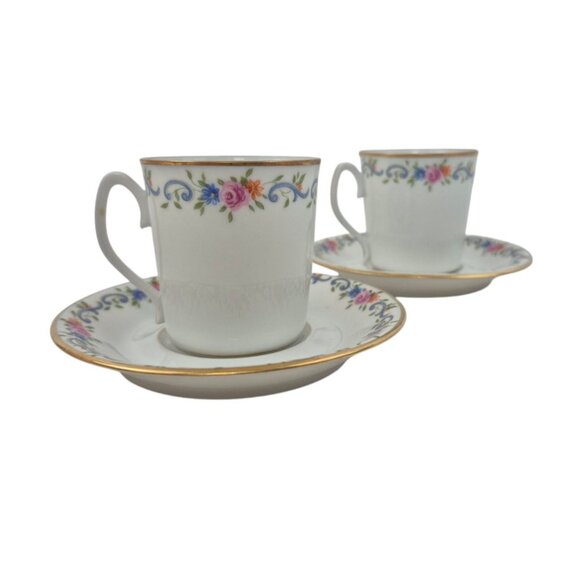 Vintage Limoges France Porcelain Goumot Labesse Floral Demitasse Cup Saucer Set - Picture 6 of 10
